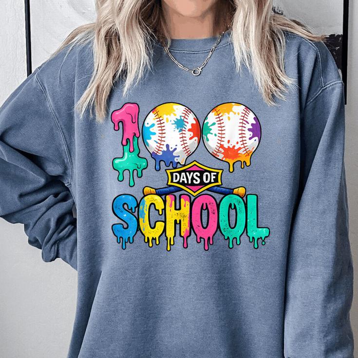 100 Days Of School Baseball Boys Kids Colorful 100th Day Comfort Colors Sweatshirt 100 Days Of School Baseball Boys Kids Colorful 100th Day Comfort Colors Sweatshirt