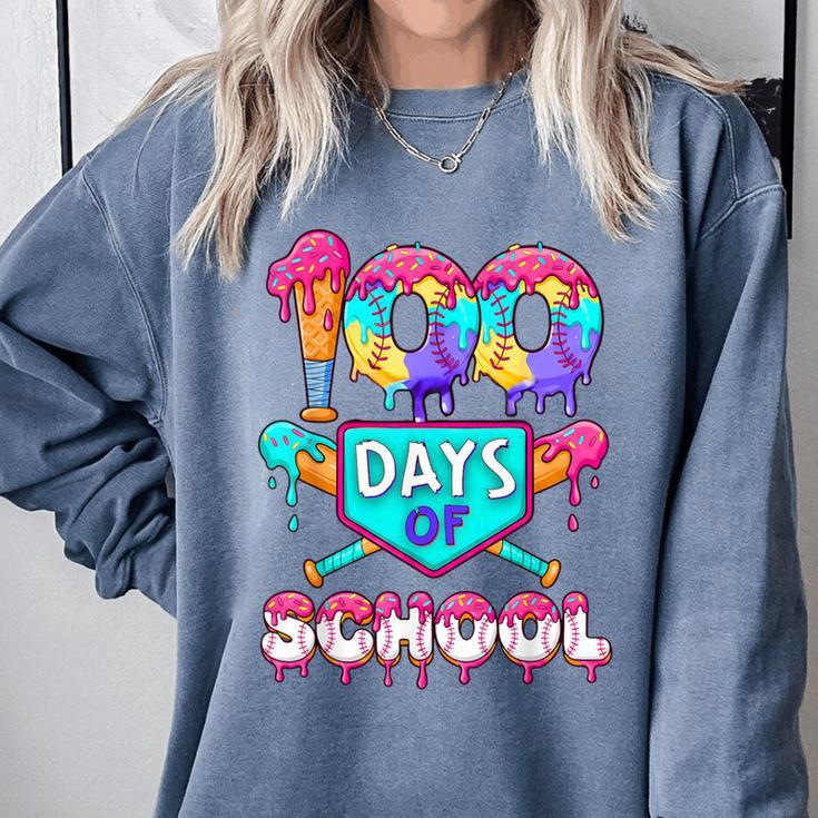 100 Days Of School Baseball Boys Kids Comfort Colors Sweatshirt 100 Days Of School Baseball Boys Kids Comfort Colors Sweatshirt