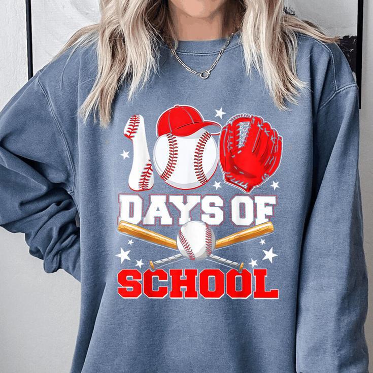 100 Days Of School Baseball Boys Kids Students Comfort Colors Sweatshirt 100 Days Of School Baseball Boys Kids Students Comfort Colors Sweatshirt
