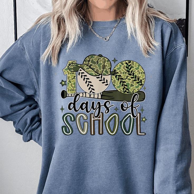 100 Days Of School Baseball Camo Cap Kids Boys 100th Day Comfort Colors Sweatshirt 100 Days Of School Baseball Camo Cap Kids Boys 100th Day Comfort Colors Sweatshirt