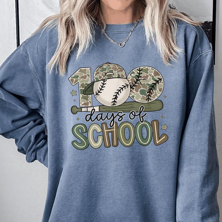 100 Days Of School Baseball Camo Celebration Comfort Colors Sweatshirt 100 Days Of School Baseball Camo Celebration Comfort Colors Sweatshirt