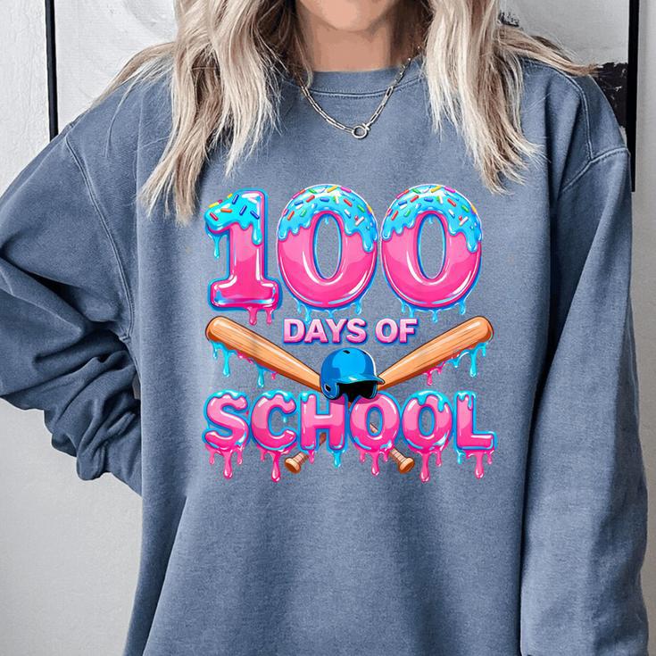 100 Days Of School Baseball Dripping Ice Cream 100th Day Comfort Colors Sweatshirt 100 Days Of School Baseball Dripping Ice Cream 100th Day Comfort Colors Sweatshirt