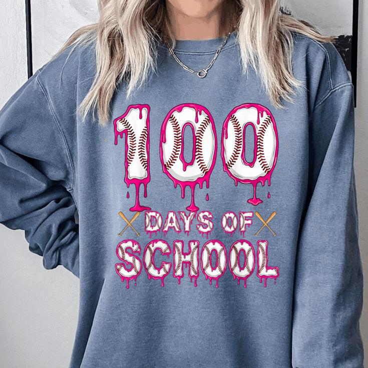 100 Days Of School Baseball Ice Cream Drip 100th Day Boys Comfort Colors Sweatshirt