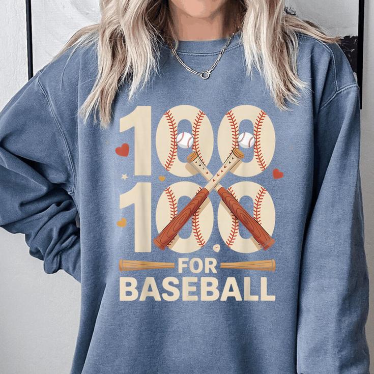 100 Days Of School Baseball Love Valentine’s Day Men Women Comfort Colors Sweatshirt
