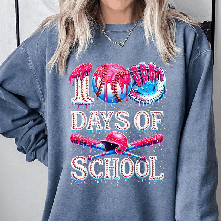 100 Days Of School Baseball Lover Donut Drip Boy Girl Comfort Colors Sweatshirt