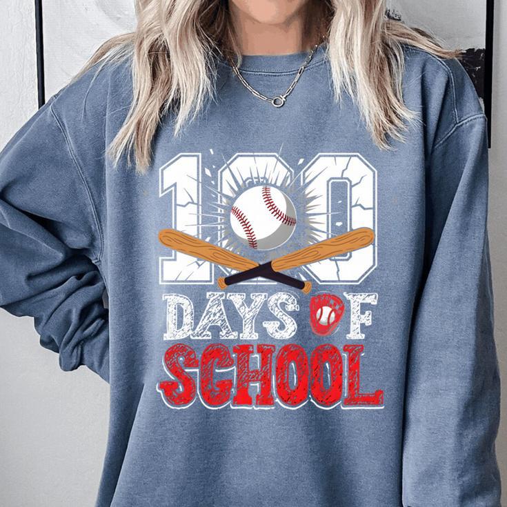 100 Days Of School Baseball 100 Days Smarter Boys Student Comfort Colors Sweatshirt