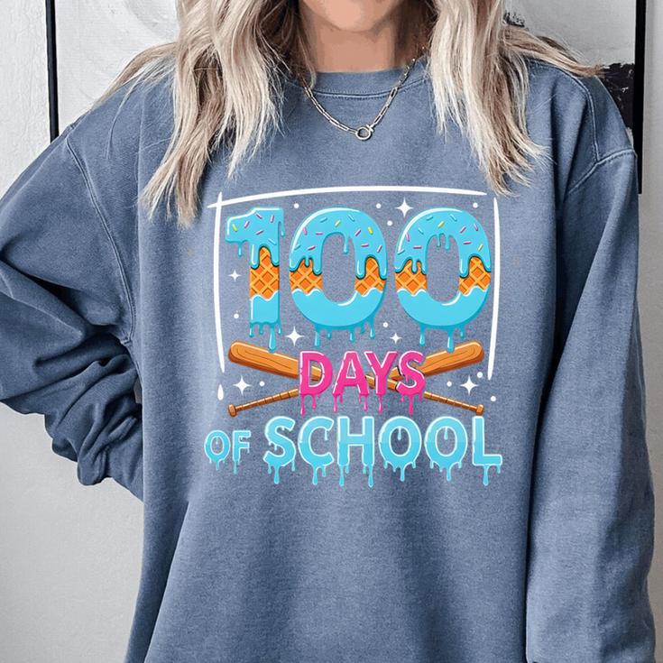 100 Days Of School Drip Ice Cream Baseball For Teacher Kids Premium Tri-Blend Comfort Colors Sweatshirt 100 Days Of School Drip Ice Cream Baseball For Teacher Kids Premium Tri-Blend Comfort Colors Sweatshirt