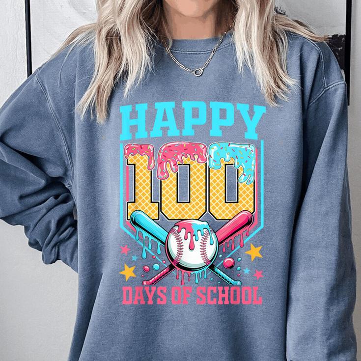 100 Days Of School Kids Baseball Drip 100th Day Of School Comfort Colors Sweatshirt