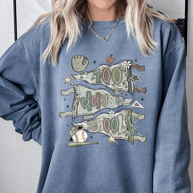 100 Days Smarter Baseball Sport School Celebration Comfort Colors Sweatshirt 100 Days Smarter Baseball Sport School Celebration Comfort Colors Sweatshirt