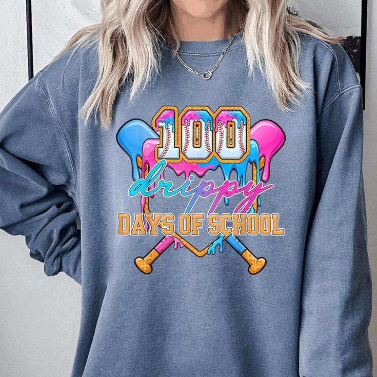 100 Drippy Days Of School Baseball Ice Cream Drip Boys Kids Comfort Colors Sweatshirt 100 Drippy Days Of School Baseball Ice Cream Drip Boys Kids Comfort Colors Sweatshirt
