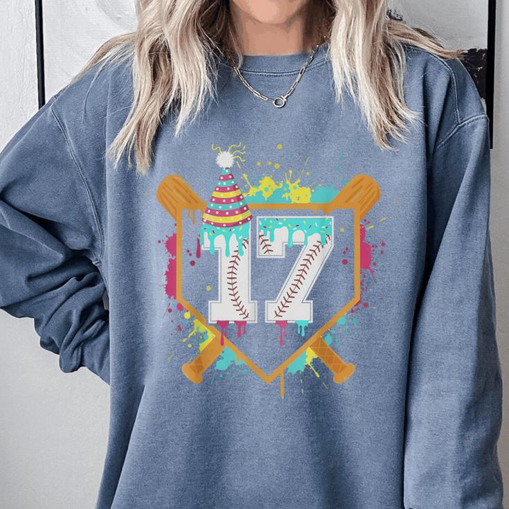 17th Birthday Baseball Drip Number 17 Year Old Birthday Boy Comfort Colors Sweatshirt 17th Birthday Baseball Drip Number 17 Year Old Birthday Boy Comfort Colors Sweatshirt