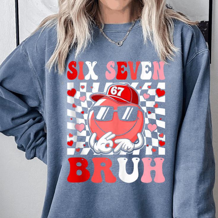 6 7 Bruh Six Seven Valentine Heart Baseball Comfort Colors Sweatshirt 6 7 Bruh Six Seven Valentine Heart Baseball Comfort Colors Sweatshirt