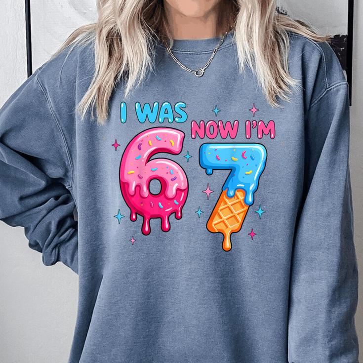I Was 6 Now I'm 7 Meme Six Seven Baseball 7th Birthday Comfort Colors Sweatshirt I Was 6 Now I'm 7 Meme Six Seven Baseball 7th Birthday Comfort Colors Sweatshirt