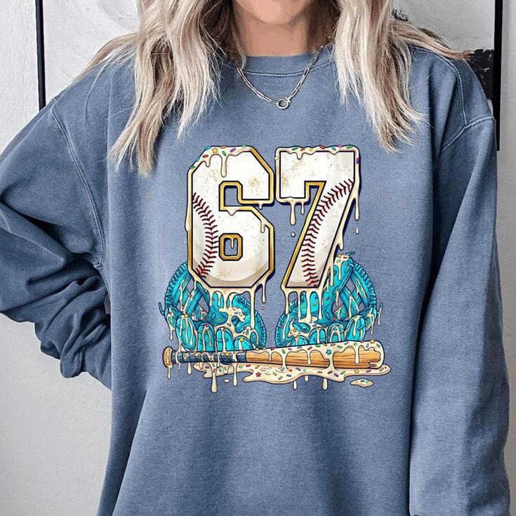 67 Baseball Drip Boys Youth Kids 6-7 Ice Cream Dripping 6 7 Comfort Colors Sweatshirt