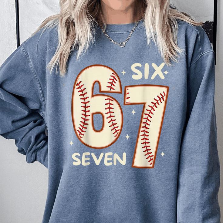 67 Baseball Six Seven 6 7 Meme Kids 67 Teen Boys 6-7 Comfort Colors Sweatshirt