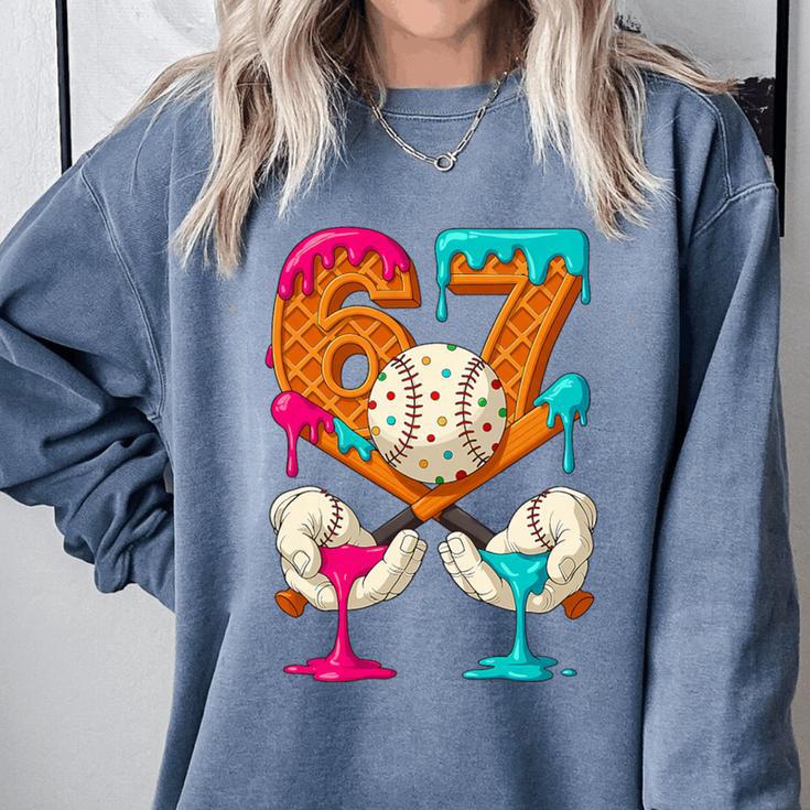 67 Ice Cream Drip Baseball Number 67 Player 67th Birthday Premium Tri-Blend Comfort Colors Sweatshirt 67 Ice Cream Drip Baseball Number 67 Player 67th Birthday Premium Tri-Blend Comfort Colors Sweatshirt