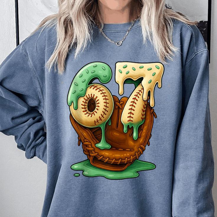 67 Ice Cream Drip Six Seven Baseball Comfort Colors Sweatshirt 67 Ice Cream Drip Six Seven Baseball Comfort Colors Sweatshirt