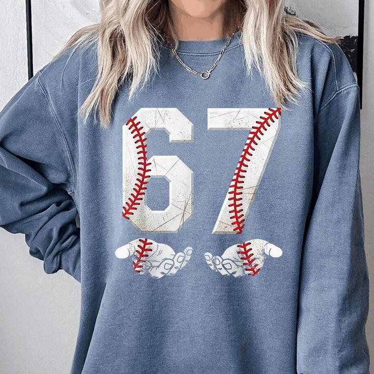 67 Six Seven Number 6 7 Meme Baseball Six Seven For Boys Men Comfort Colors Sweatshirt 67 Six Seven Number 6 7 Meme Baseball Six Seven For Boys Men Comfort Colors Sweatshirt