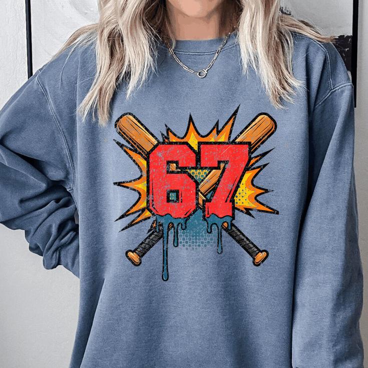 67 Sports Meme – Baseball Bats Number 6 7 Comfort Colors Sweatshirt 67 Sports Meme – Baseball Bats Number 6 7 Comfort Colors Sweatshirt