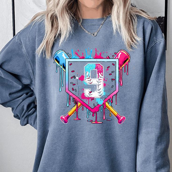 9th Birthday Boys Baseball Ice Cream Drip Boys Baseball Comfort Colors Sweatshirt 9th Birthday Boys Baseball Ice Cream Drip Boys Baseball Comfort Colors Sweatshirt
