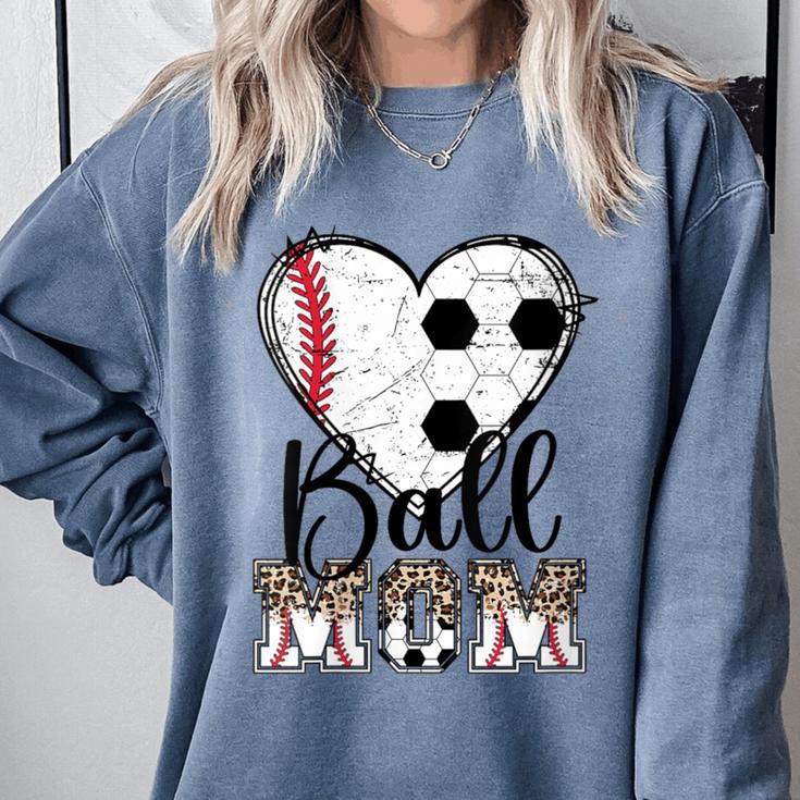Ball Mom Heart Soccer Baseball Mom Comfort Colors Sweatshirt Ball Mom Heart Soccer Baseball Mom Comfort Colors Sweatshirt