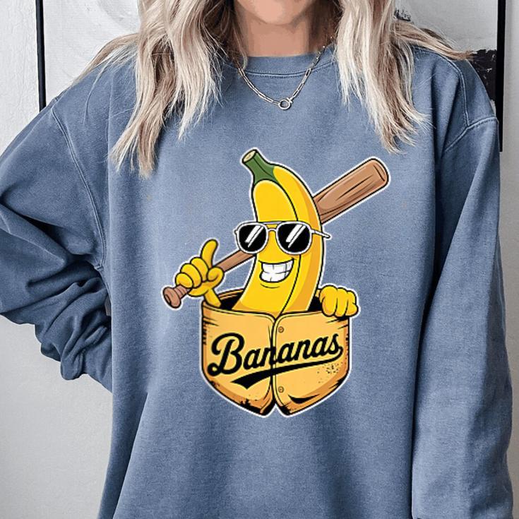 Banana Baseball Fruit Comfort Colors Sweatshirt Banana Baseball Fruit Comfort Colors Sweatshirt