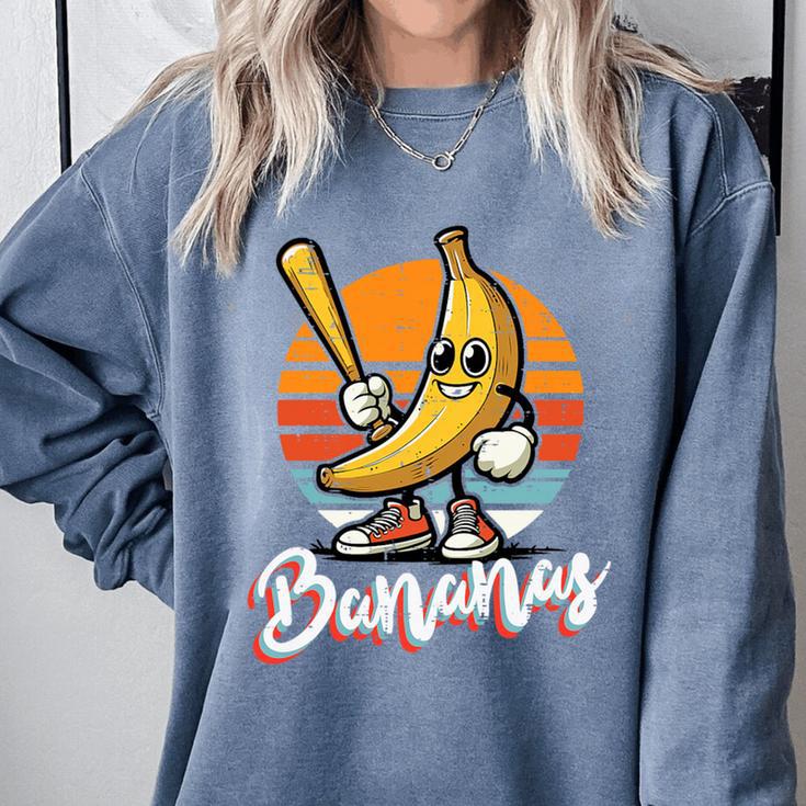 Bananas Baseball Sunset Retro Fruit Sports Boys Kids Men Premium Tri-Blend Comfort Colors Sweatshirt Bananas Baseball Sunset Retro Fruit Sports Boys Kids Men Premium Tri-Blend Comfort Colors Sweatshirt