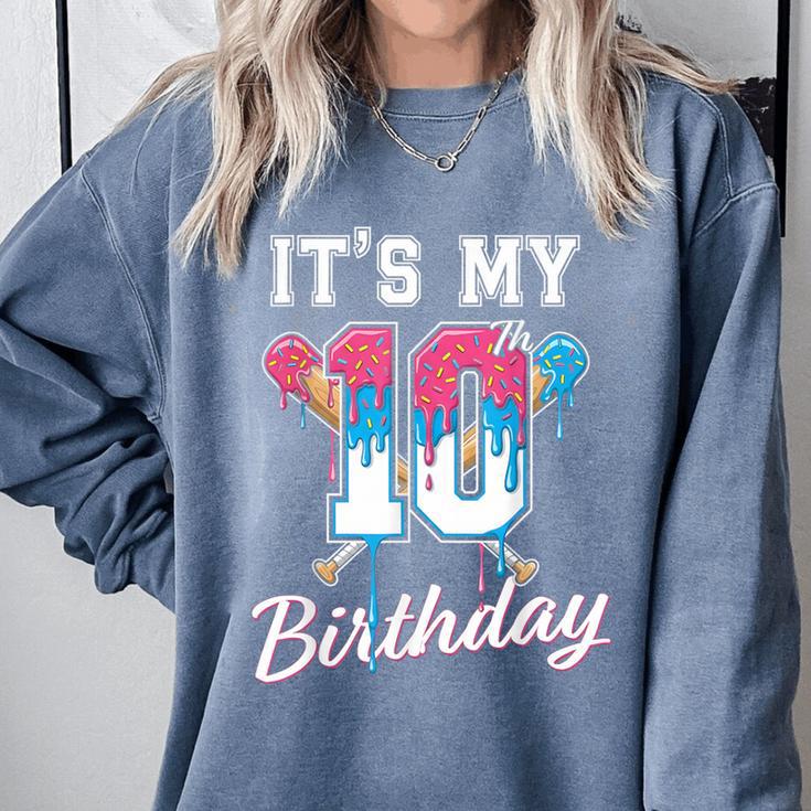 Baseball 10 Year Old Ice Cream Drip 10th Birthday Boys Comfort Colors Sweatshirt Baseball 10 Year Old Ice Cream Drip 10th Birthday Boys Comfort Colors Sweatshirt