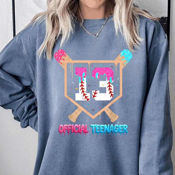 Baseball 13 Year Ice Cream Drip 13th Bday Official Teenager Comfort Colors Sweatshirt Baseball 13 Year Ice Cream Drip 13th Bday Official Teenager Comfort Colors Sweatshirt