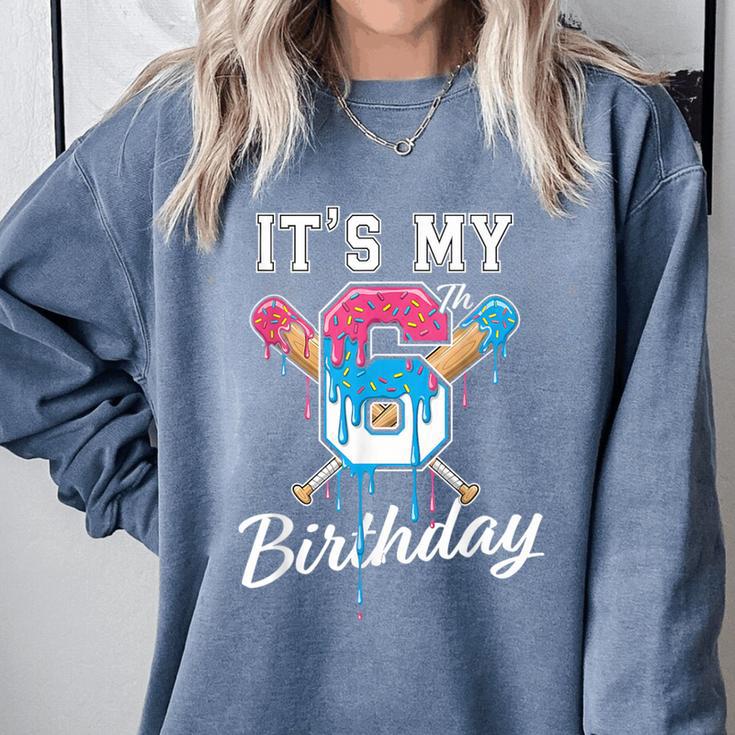 Baseball 6 Year Old Ice Cream Drip 6th Birthday Boy Number 6 Comfort Colors Sweatshirt Baseball 6 Year Old Ice Cream Drip 6th Birthday Boy Number 6 Comfort Colors Sweatshirt