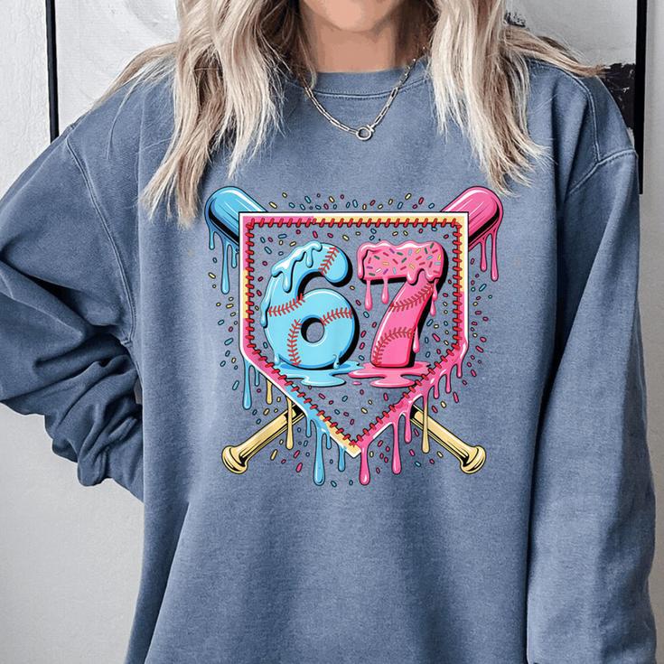 Baseball 67 Ice Cream Drip Six Seven Meme Boy Girl Kid Comfort Colors Sweatshirt Baseball 67 Ice Cream Drip Six Seven Meme Boy Girl Kid Comfort Colors Sweatshirt