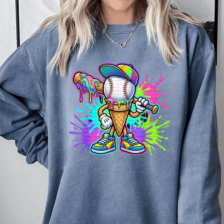 Baseball Boys Clothes For Boys Ice Cream Drip Baseball Stuff Comfort Colors Sweatshirt Baseball Boys Clothes For Boys Ice Cream Drip Baseball Stuff Comfort Colors Sweatshirt