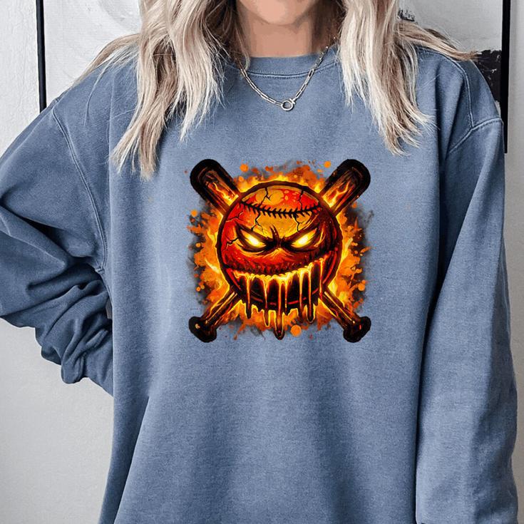Baseball Drip Angry Lava Slime Ball Graphic Comfort Colors Sweatshirt