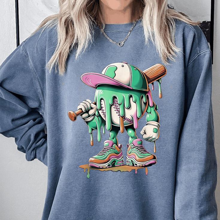 Baseball Drip For Boys Ice Cream Drip Baseball Comfort Colors Sweatshirt
