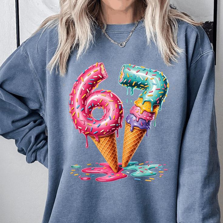 Baseball Drip Ice Cream 67 Comfort Colors Sweatshirt Baseball Drip Ice Cream 67 Comfort Colors Sweatshirt