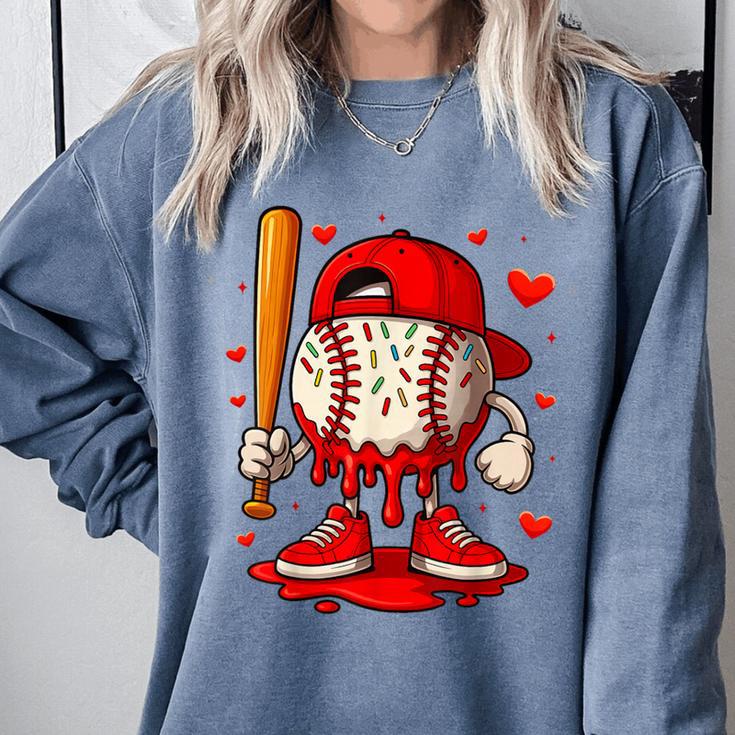 Baseball Drip Ice Cream Apparel Boys Kids Valentines Day Comfort Colors Sweatshirt Baseball Drip Ice Cream Apparel Boys Kids Valentines Day Comfort Colors Sweatshirt