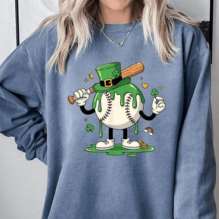 Baseball Drip Ice Cream Boys Kids Shamrock St Patricks Day Comfort Colors Sweatshirt Baseball Drip Ice Cream Boys Kids Shamrock St Patricks Day Comfort Colors Sweatshirt