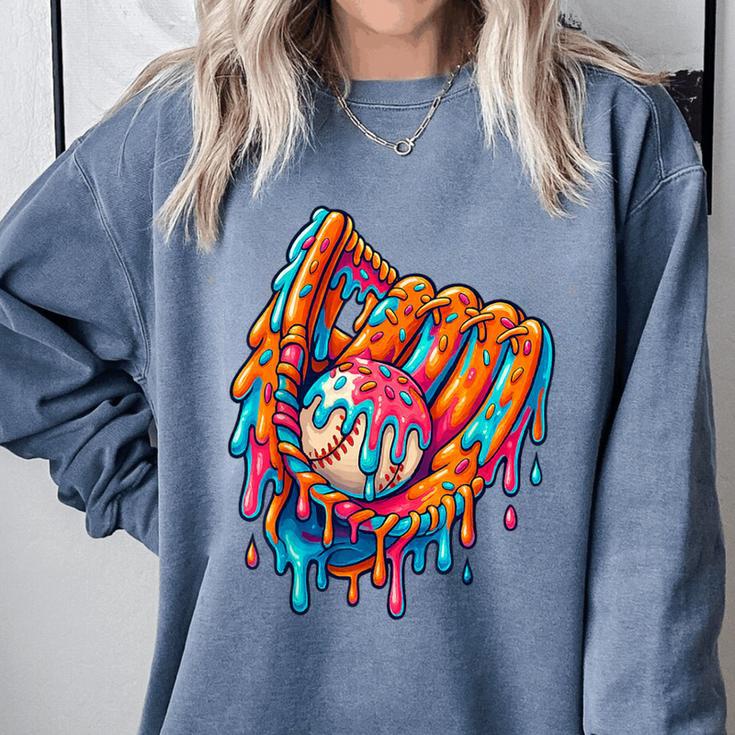 Baseball Drip Ice Cream Sprinkles Baseball Glove For Boys Comfort Colors Sweatshirt Baseball Drip Ice Cream Sprinkles Baseball Glove For Boys Comfort Colors Sweatshirt