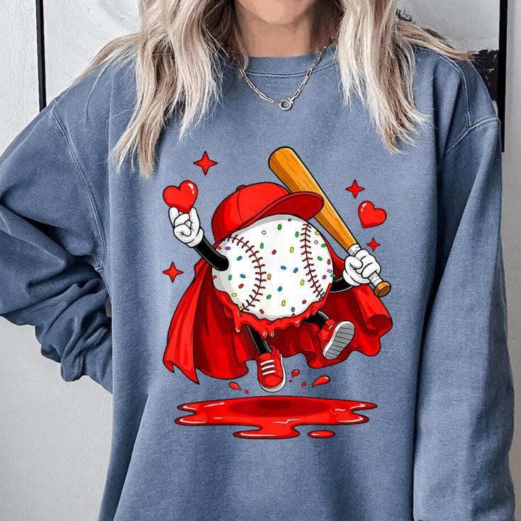 Baseball Drip Icecream Youth Boy Valentine Comfort Colors Sweatshirt