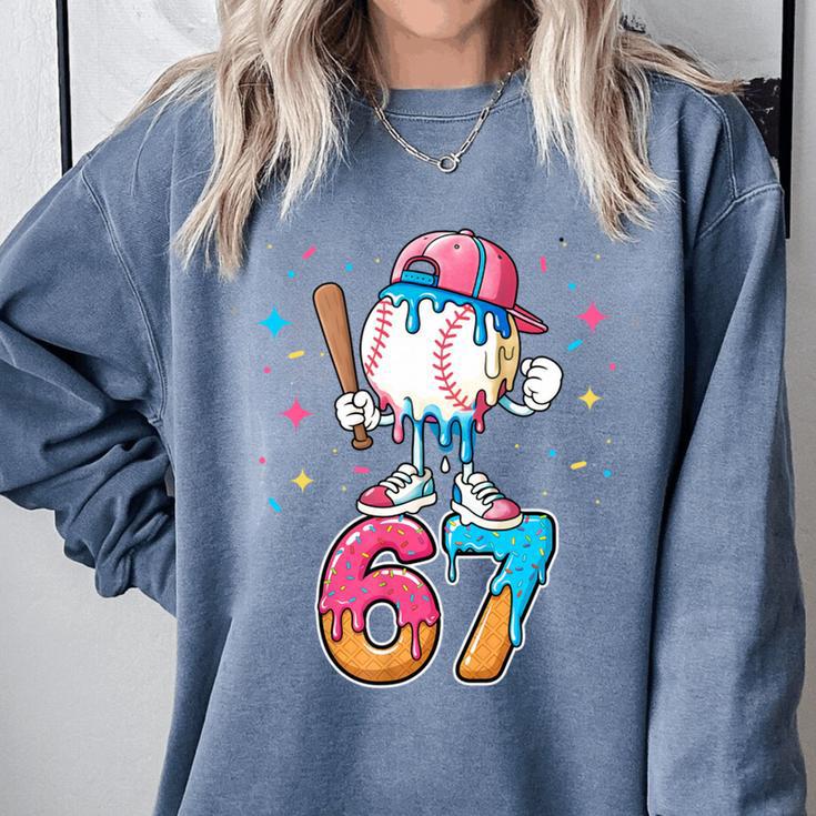 Baseball Drip Number 67 Six Seven Meme Ice Cream Dripping Comfort Colors Sweatshirt Baseball Drip Number 67 Six Seven Meme Ice Cream Dripping Comfort Colors Sweatshirt