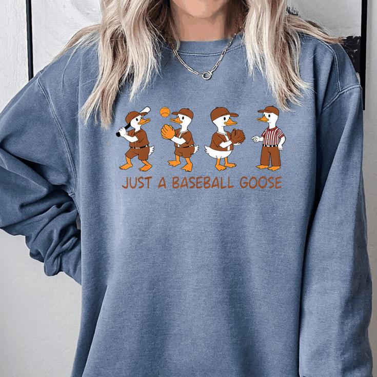 Baseball Goose Baseball Silly Goose Game Day Sports Comfort Colors Sweatshirt