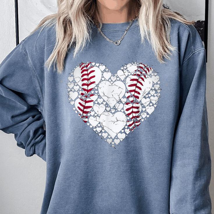 Baseball Heart Love Game Sports Fan Game Day Comfort Colors Sweatshirt
