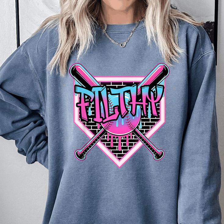 Baseball Ice Cream Drip Pitcher Filthy Comfort Colors Sweatshirt Baseball Ice Cream Drip Pitcher Filthy Comfort Colors Sweatshirt