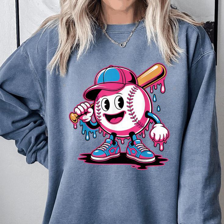 Baseball Ice Cream Shirt Cool Baseball Drip For Boys Comfort Colors Sweatshirt
