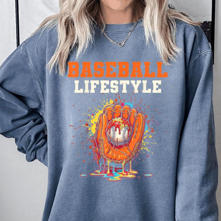 Baseball Lifestyle Ice Cream Drip Baseball Glove Crossed Bat Comfort Colors Sweatshirt Baseball Lifestyle Ice Cream Drip Baseball Glove Crossed Bat Comfort Colors Sweatshirt