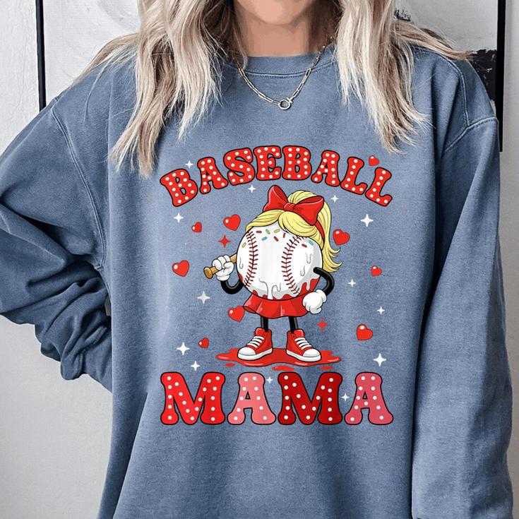 Baseball Mama Sports Mom Baseball Valentine Drip Girls Women Comfort Colors Sweatshirt