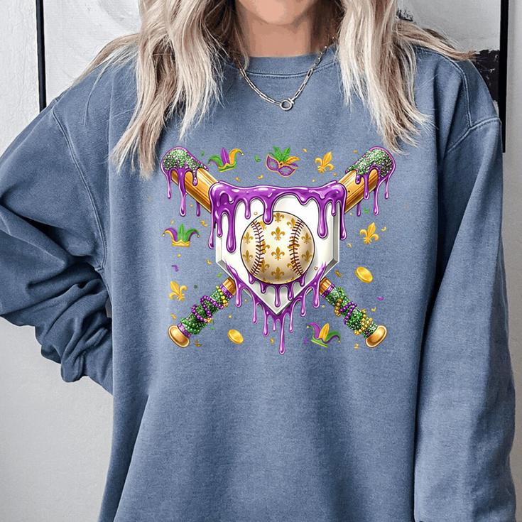 Baseball Mardi Gras Carnival Party Mask Ice Cream Drip Boys Comfort Colors Sweatshirt Baseball Mardi Gras Carnival Party Mask Ice Cream Drip Boys Comfort Colors Sweatshirt