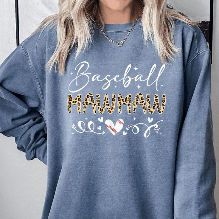 Baseball Mawmaw Leopard Baseball Heart Comfort Colors Sweatshirt