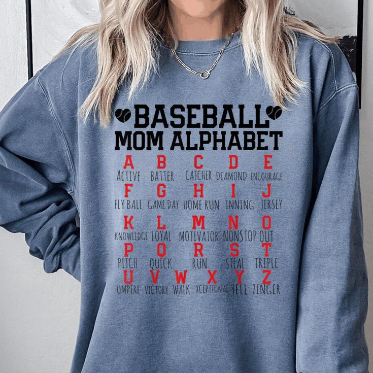 Baseball Mom Alphabet Comfort Colors Sweatshirt