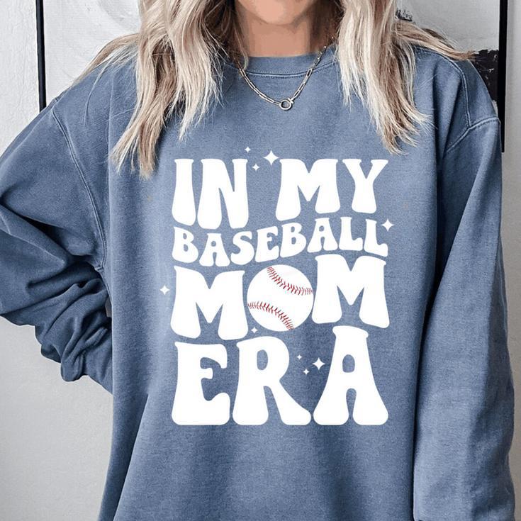 In My Baseball Mom Era Groovy Retro Comfort Colors Sweatshirt